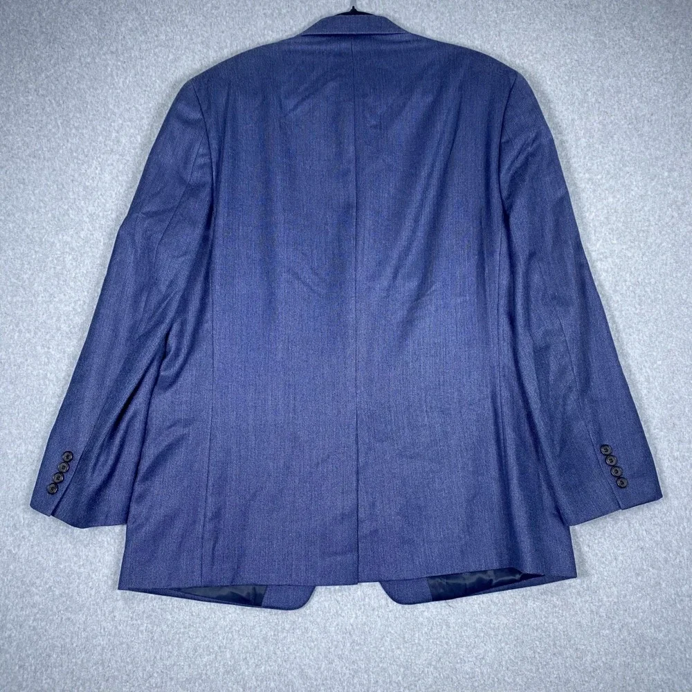 Lauren Ralph Lauren Blazer Mens 44R Blue Silk Wool Blend Sport Coat Two Button